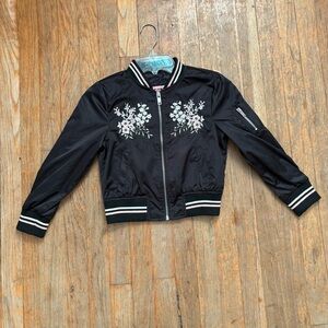 Urban Republic Girls Satin Jacket with Floral Embroidery ~ sz 6x
